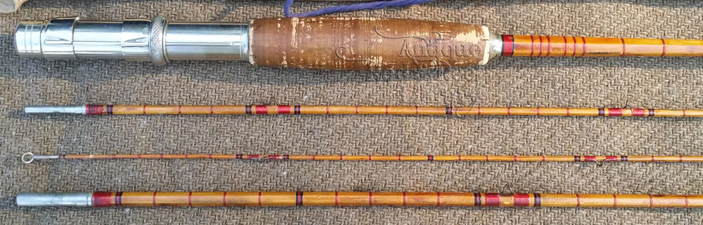 Antique Split Bamboo Montague Fly Fishing Rod 8.1' Clipper 3 pc