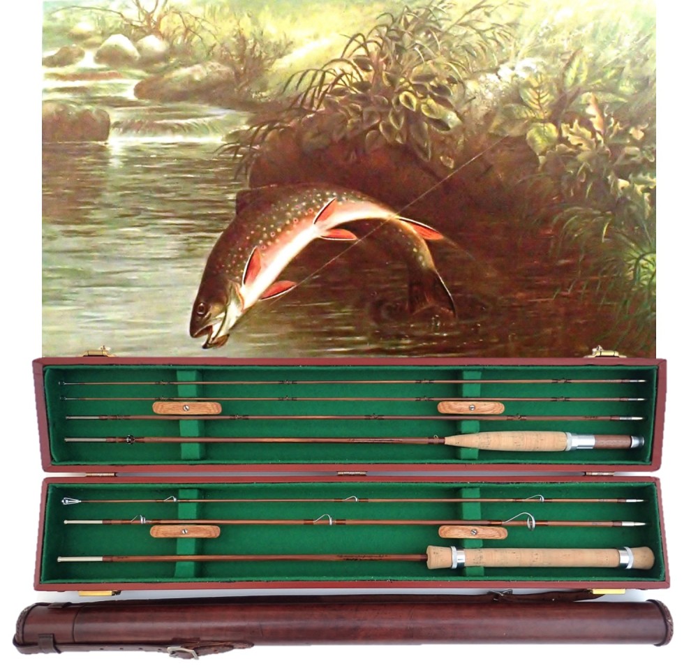 Lot 50 - Vintage Fly-Fishing Rods, with Set in Wooden Case