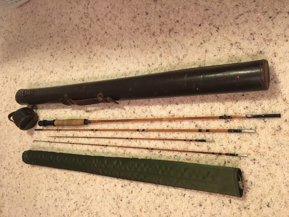 Antique Split cane Fly Rod rod, 3 division with reel and sheath